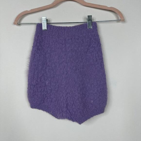 2/$30 ZARA Fuzzy Knit Shorts High Waist Lilac Small #A0654 - Picture 6 of 8